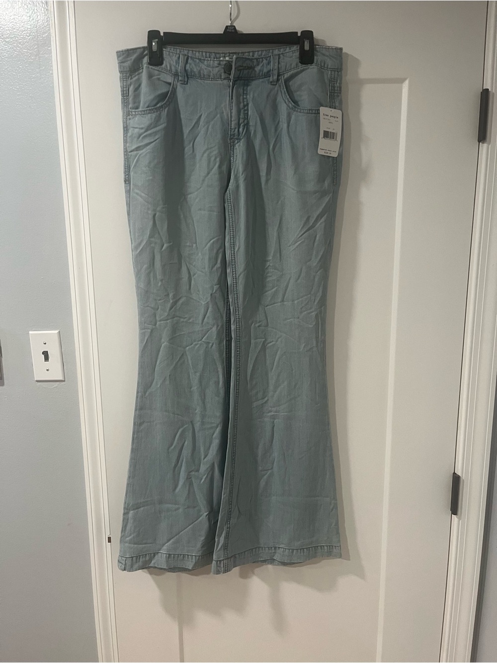 Free People Light Blue Wide-Leg Jeans